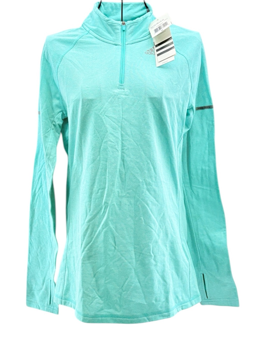 NEW Adidas Climalite Teal Athletic 1/4 Zip Running Shirt Regular Fit Size Small